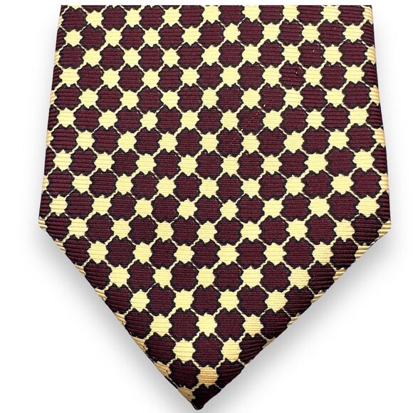 Harold Powell Silk Dress Tie Made in USA Geometric Diamond Pattern‎ 59" 4" - Picture 5 of 11